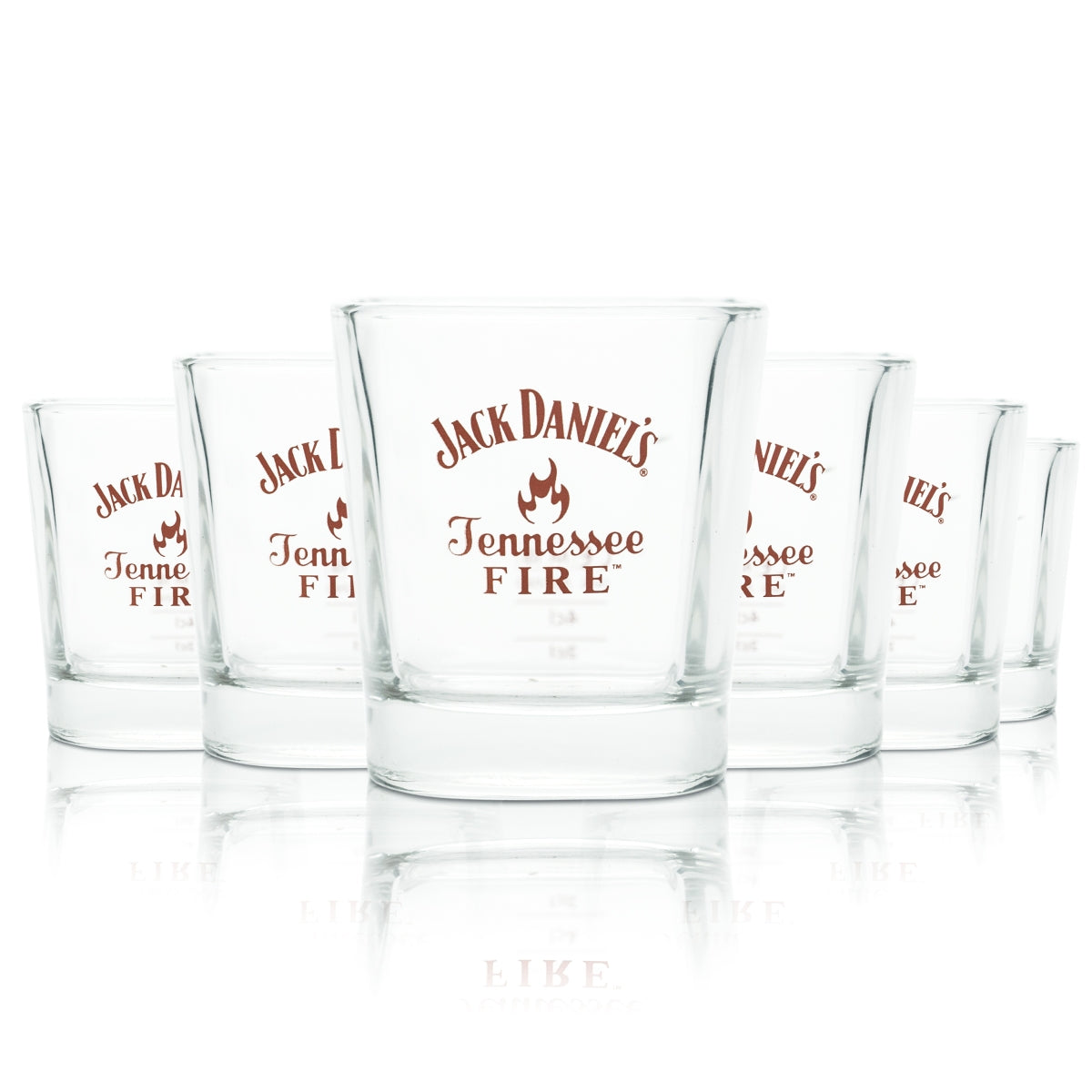 6x Jack Daniels Whiskey Szklanka 0,27l Tennessee Fire Red Tumbler Szklanki Bourbon