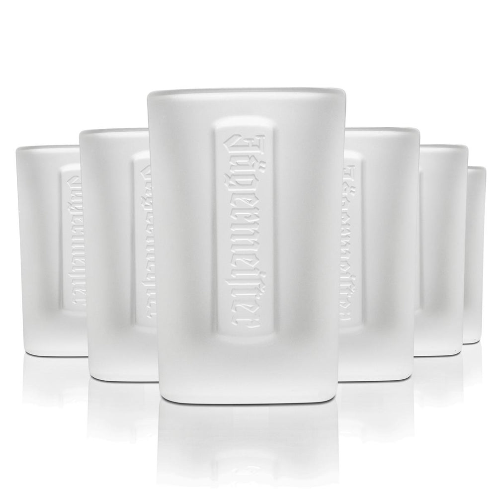 6x Jägermeister Glass 2cl Frosted Shot Short Stamper Shot Glasses Contour Relief