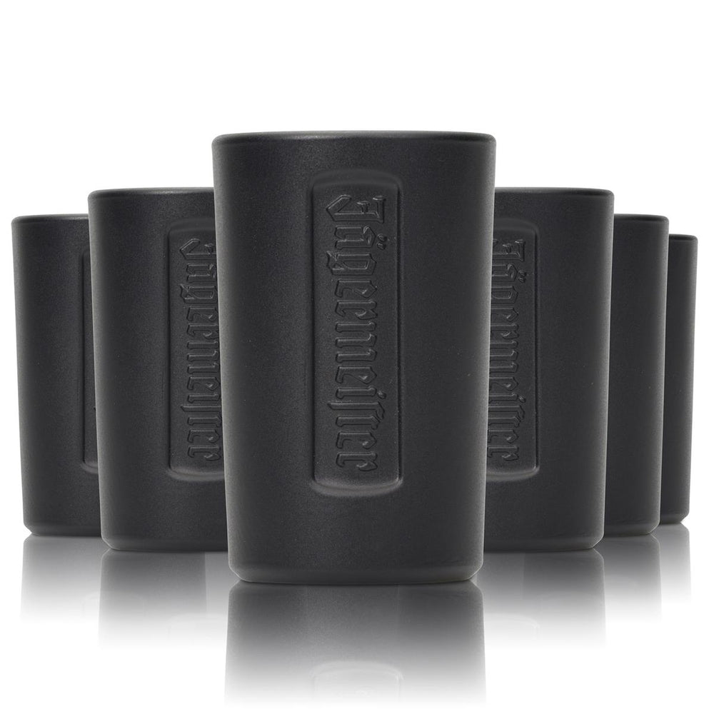 6x Jägermeister Glass Shot Short 2cl Black Matt Stamper Glasses Schnapps Gastro