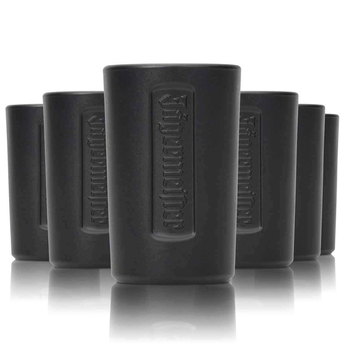 6x Jägermeister Glass Shot Short 2cl Black Matt Stamper Glasses Schnapps Gastro