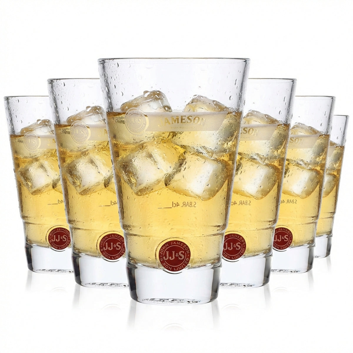 6x Jameson Whiskey Glass Longdrink Kieliszki do whisky 4 cl czerwone logo