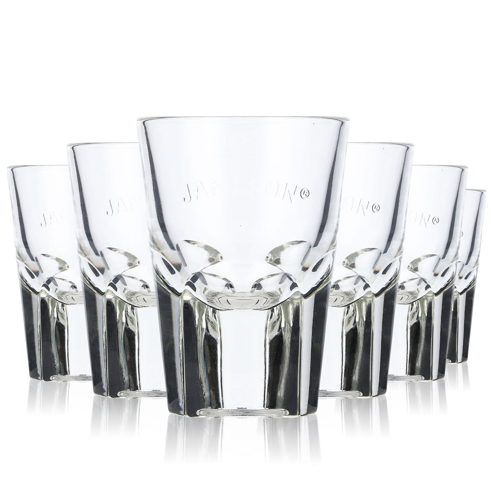 6x Jameson Whiskey Szklanka Shotglas Stamper Krótka 2cl/4cl Relief Trójkątne dno