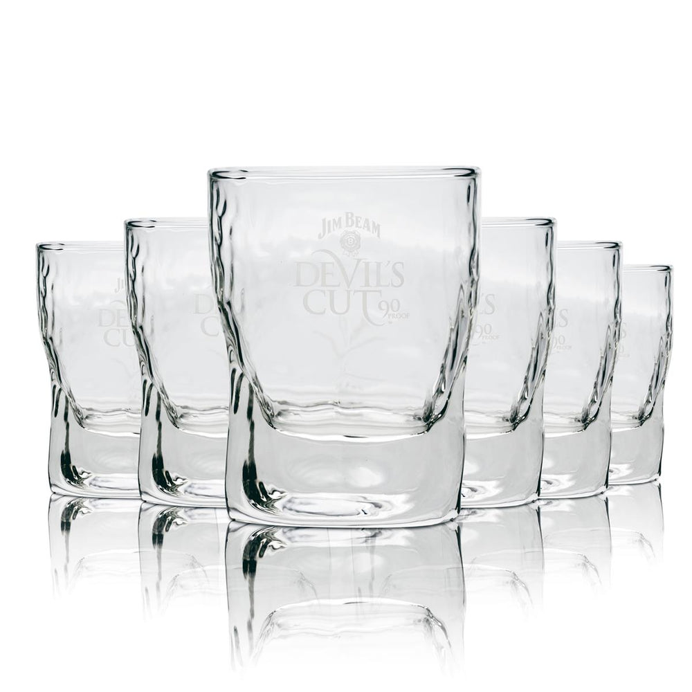 6x Jim Beam Glass 0.25l Devils Cut Whisky Tumbler Zestaw szklanek do longdrinków