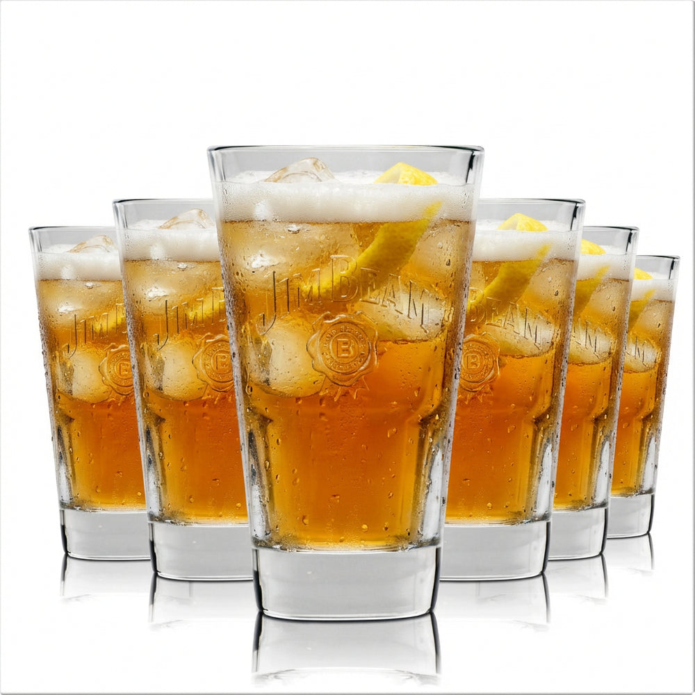 6x szklanka Jim Beam 340 ml Sztaplowane szklanki konturowe do whiskey typu long drink
