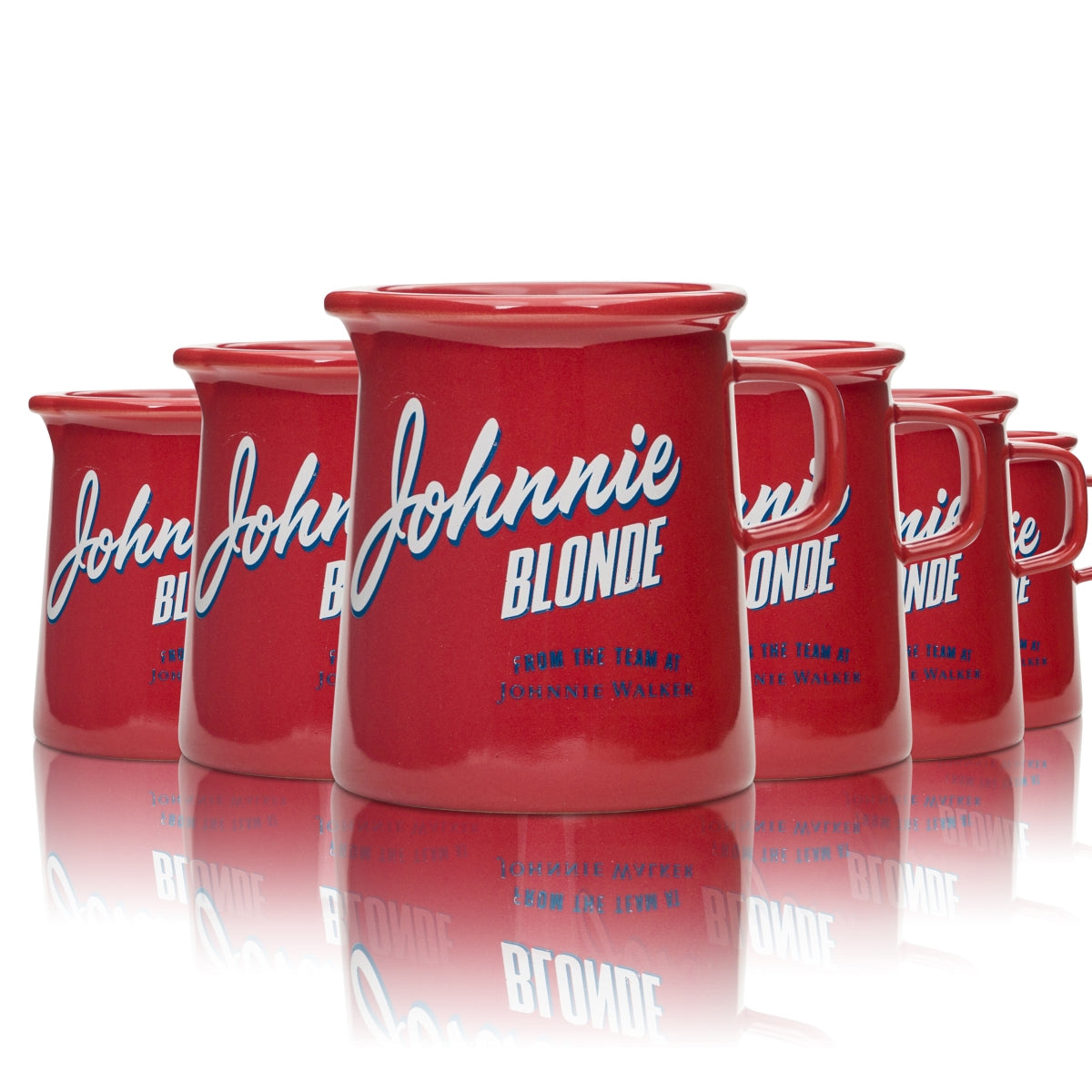 6x Johnnie Walker Blonde Szklany kubek 0,3 l CZERWONY z uchwytem Dzbanek Karafka do whisky