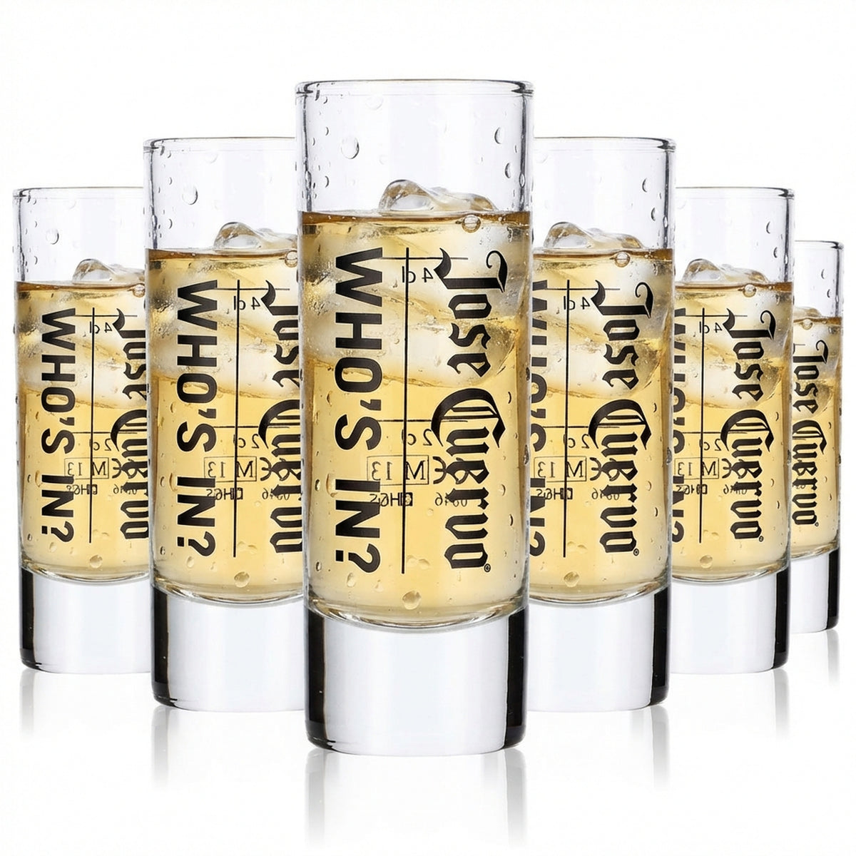 6x Jose Cuervo Tequila Szklanka 2cl/4cl Szklanka do shotów Stamper  „Who´s in”