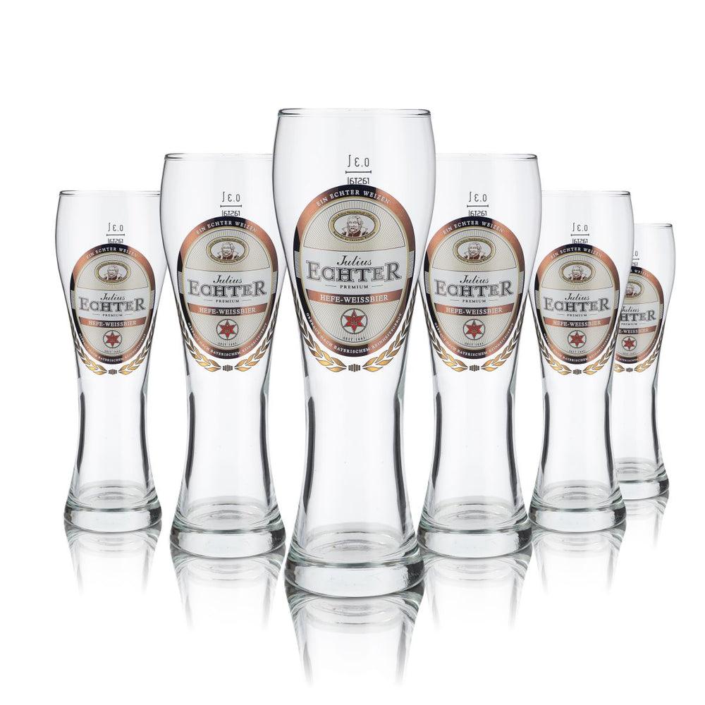 6x Julius Echter Szklanka 0,3 l Hefweizen Wießbier Zestaw szklanek Walchensee STERN