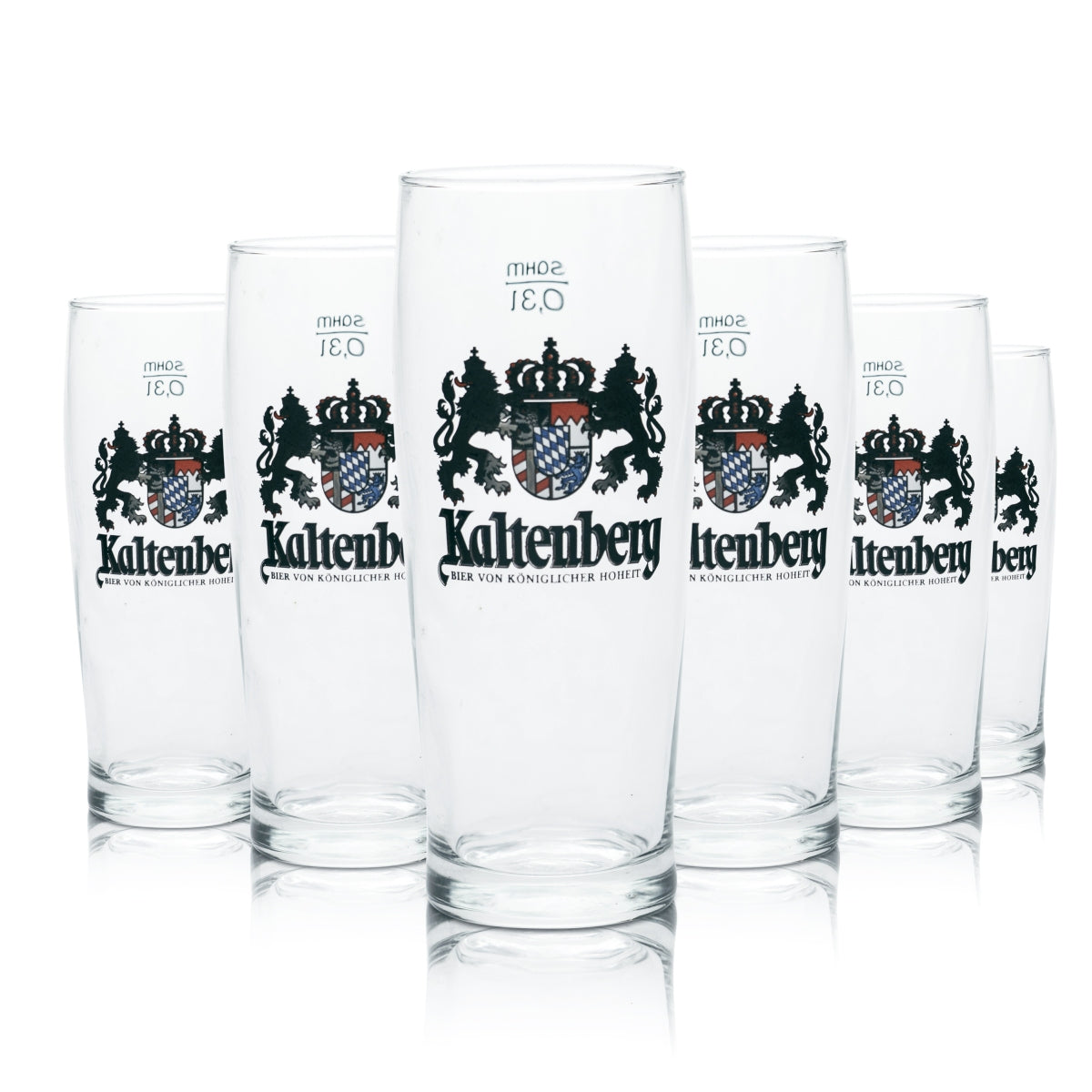 6x szkło Kaltenberg 0.3l kufel do piwa szklanki kieliszki kalibrowane Gastro Brauerei Weiße