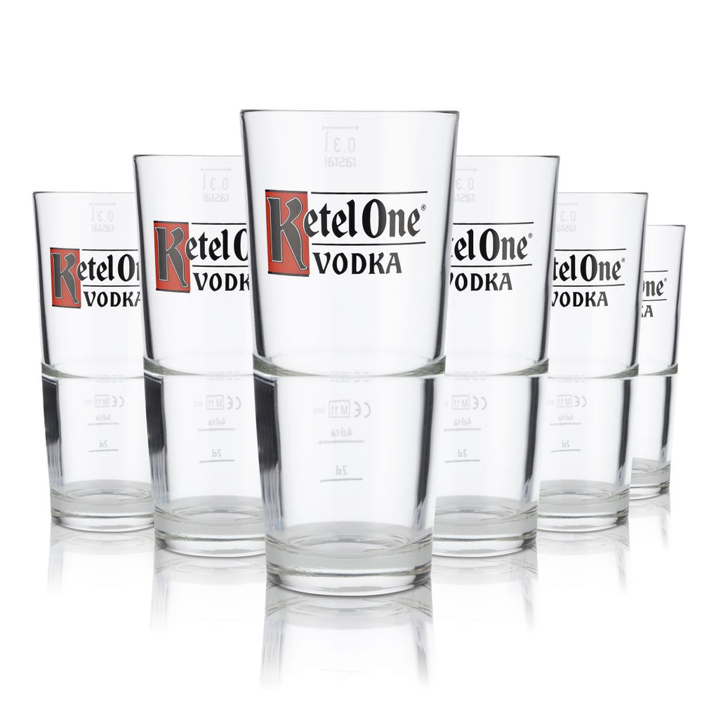 6x Ketel One Vodka Szklanki do shotów Szklanki do long drinków Szklanki do wódki 2 cl/4 cl 0,3 l