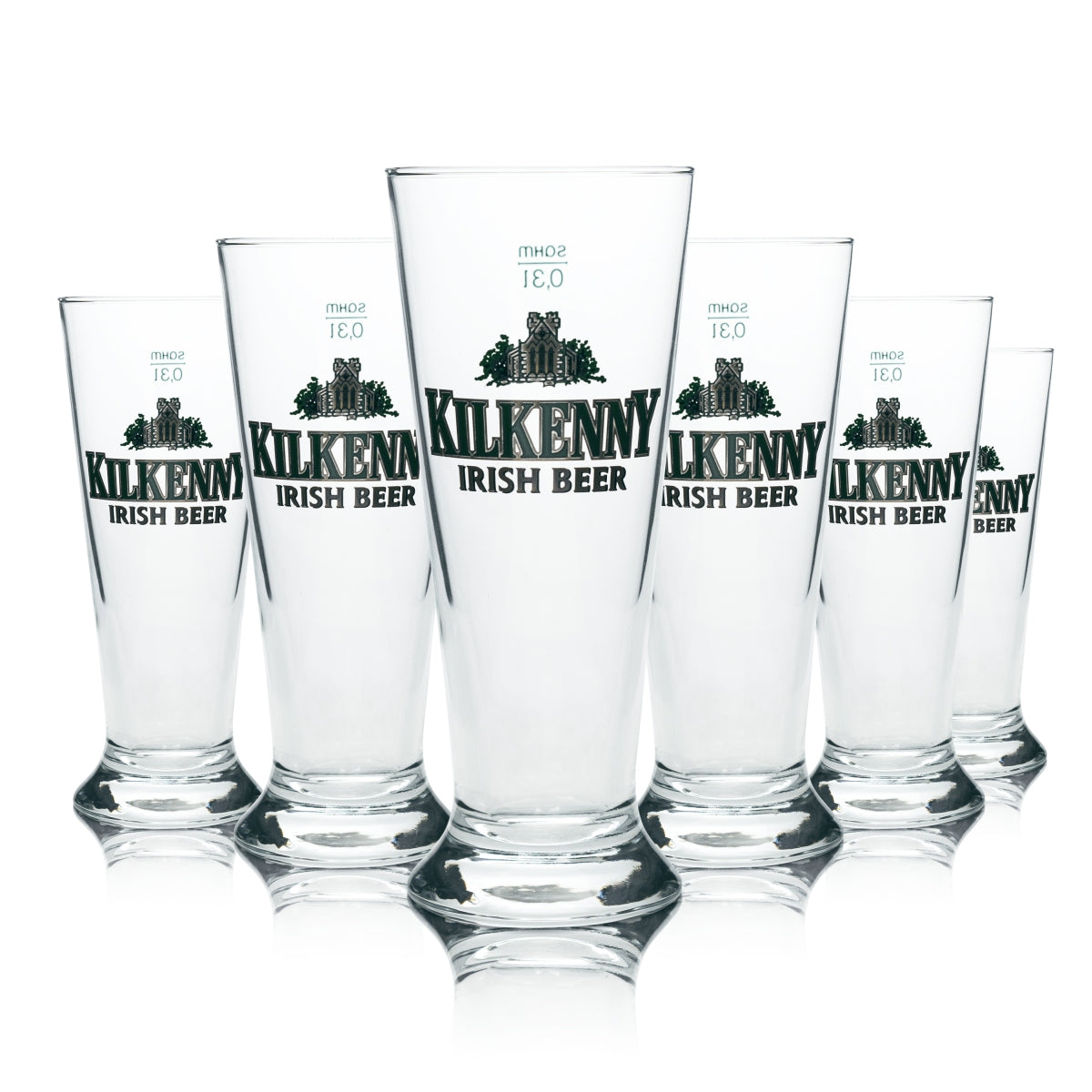 6x Kilkenny Beer Glass 0,3l Mug Sahm Irish Beer Glasses Tulip Cup Brewery