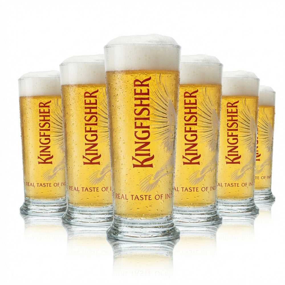 6x Kieliszek do piwa Kingfisher Half Pint 0,25l Goblet Tulip Glasses India Beer IPA