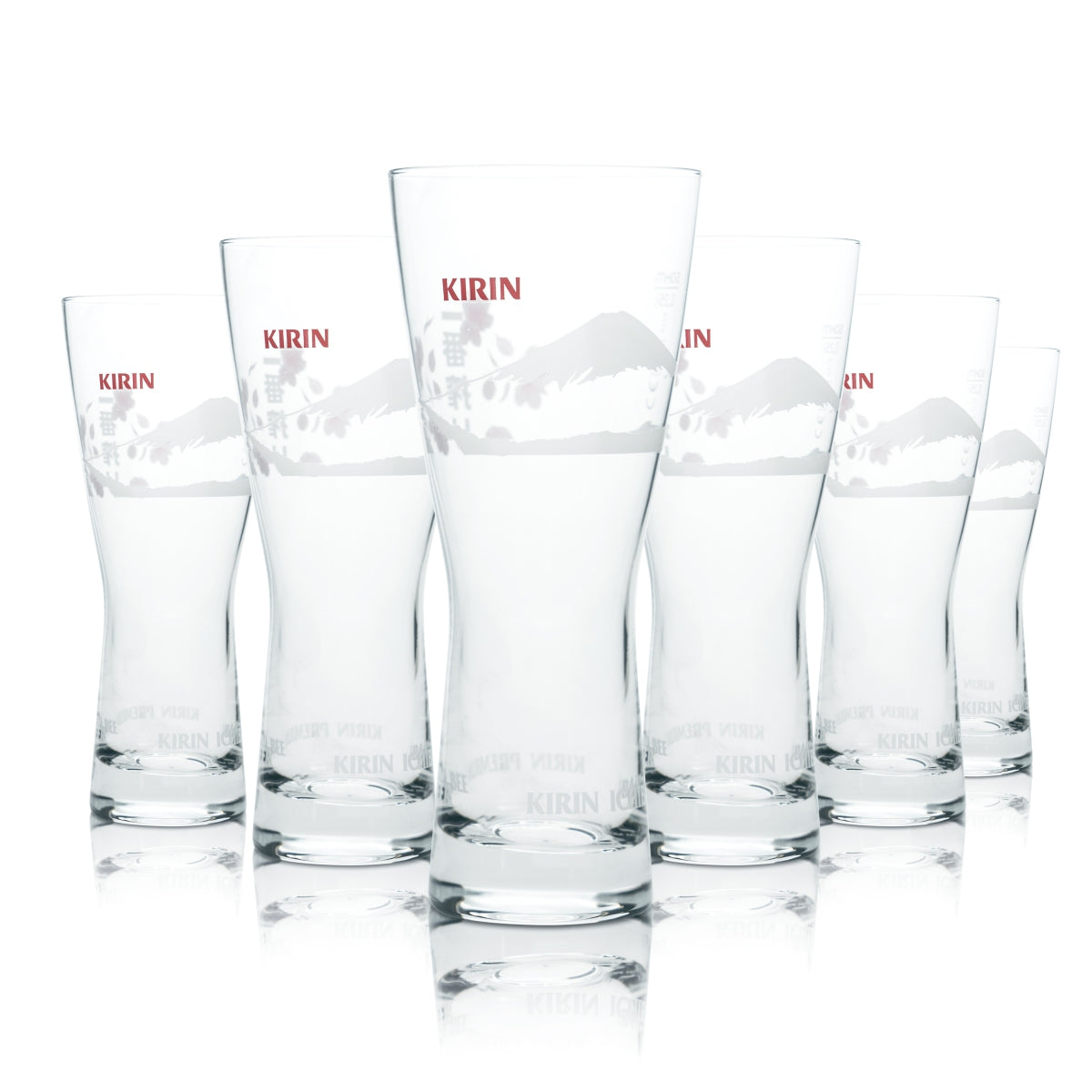 6x Kirin Ichiban Beer Glass 0,25l Goblet Tulip Glasses Japan Beer Half Pint