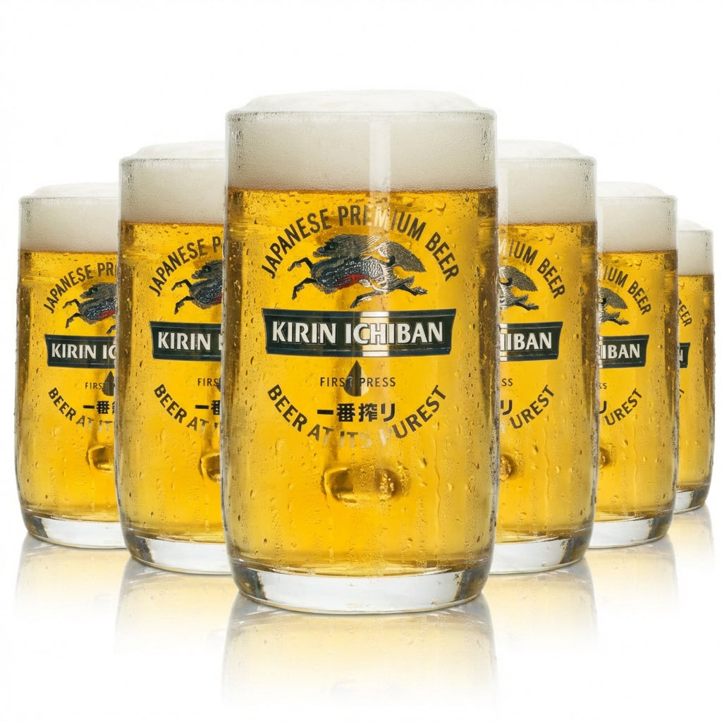6x Kirin Ichiban szklanka do piwa 0,3l kufel pinta Japońskie szklanki do piwa Premium Seidel Bar