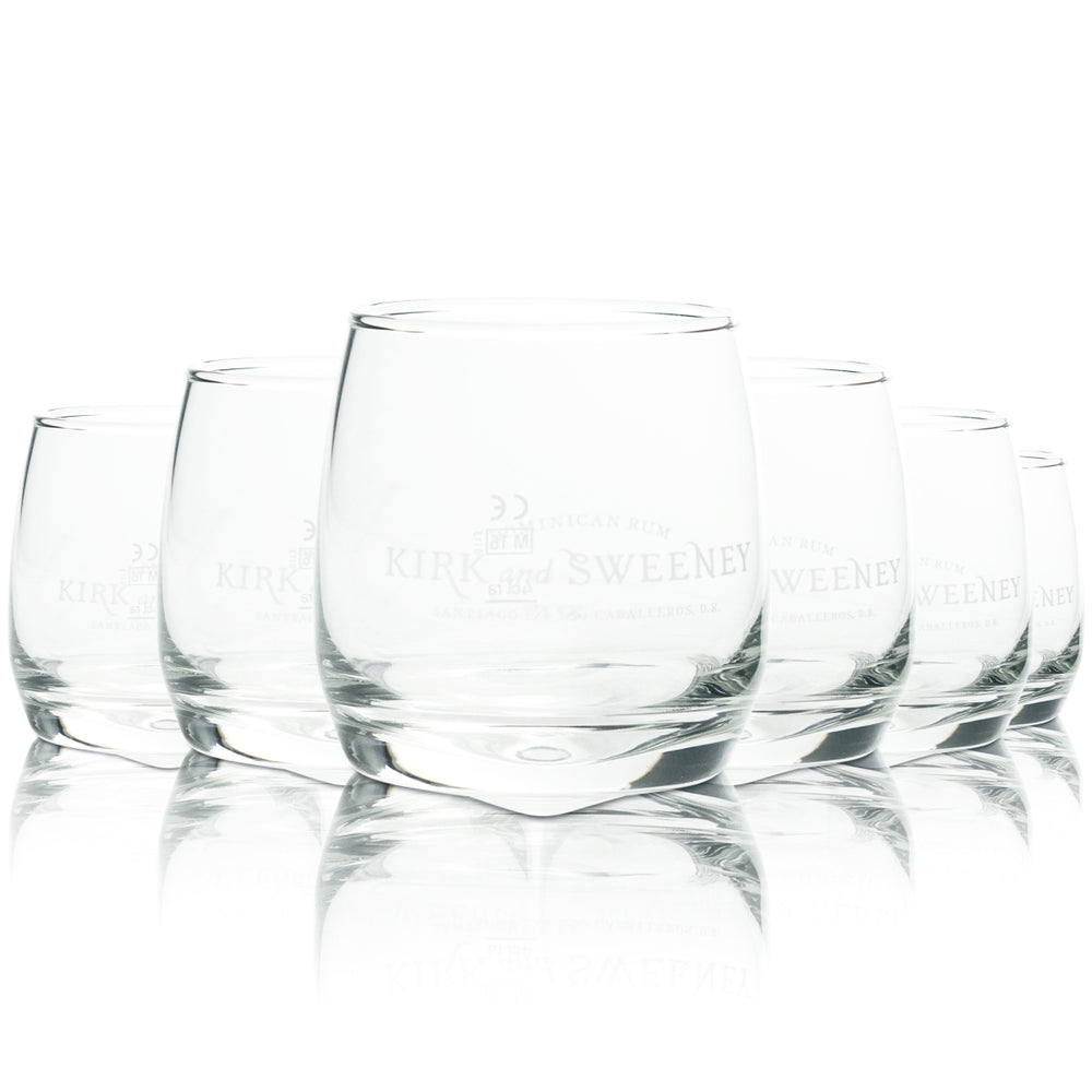 6x Kirk and Sweeney Rum Glass 0,27l Tumbler Wobble Glass Kręcące się szklanki obrotowe