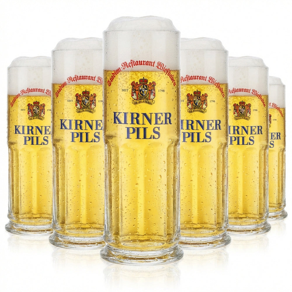 6x Szklanka do piwa Kirner Privatbrauerei 0,3 l Krug Relief Maximilian-Seidel  Sahm
