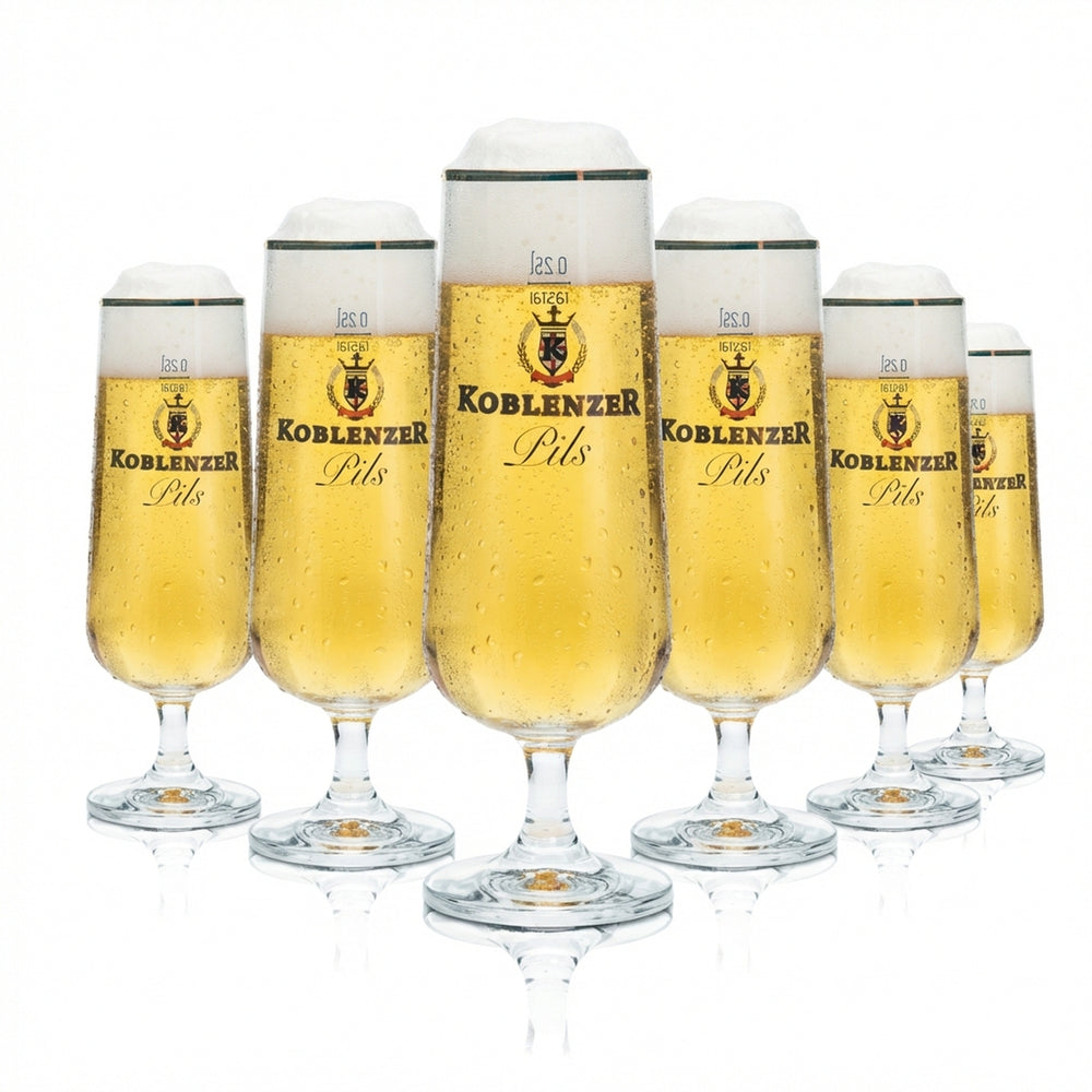 6x Koblenz szklanka do piwa 0.25l kielich tulipan kufel złota obręcz szklanki pilsner gastro bar