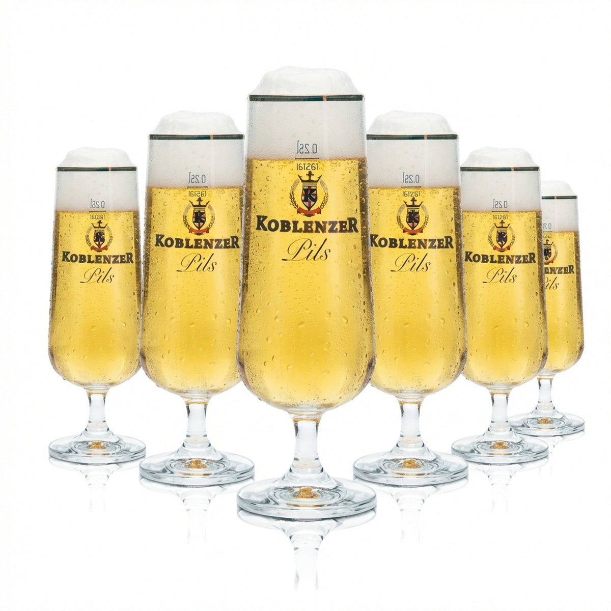 6x Koblenz szklanka do piwa 0.25l kielich tulipan kufel złota obręcz szklanki pilsner gastro bar