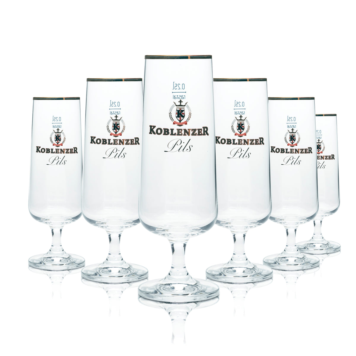 6x Koblenz szklanka do piwa 0.25l kielich tulipan kufel złota obręcz szklanki pilsner gastro bar – Widok 4