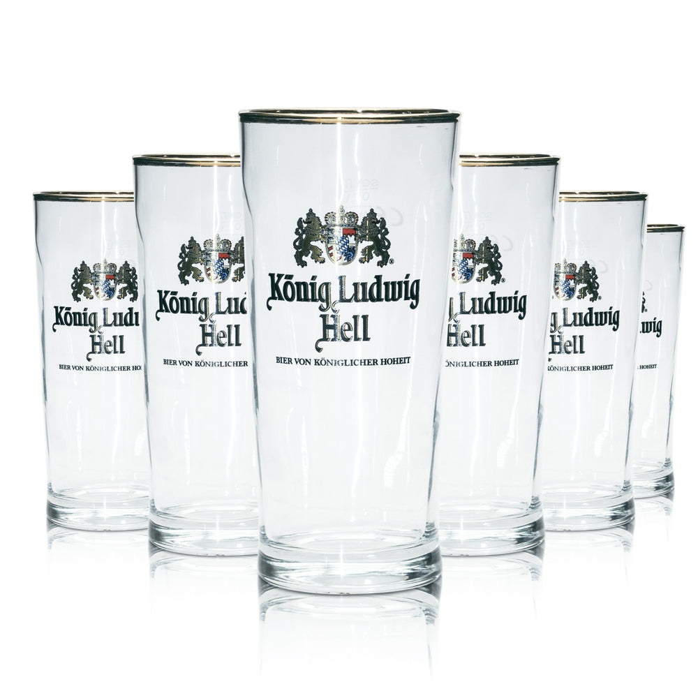 6x Szklanka do piwa King Ludwig 0,2L Willi Mug Germania Relief Schlief Szklanki do piwa