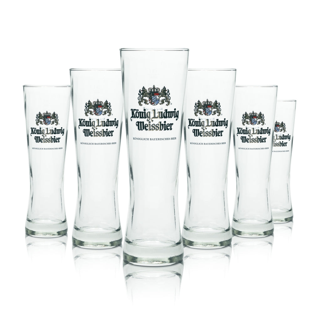 6x Kieliszek do piwa King Ludwig 0.3l piwo pszeniczne Hefe Weizen Kieliszki do piwa Gastro Geeicht