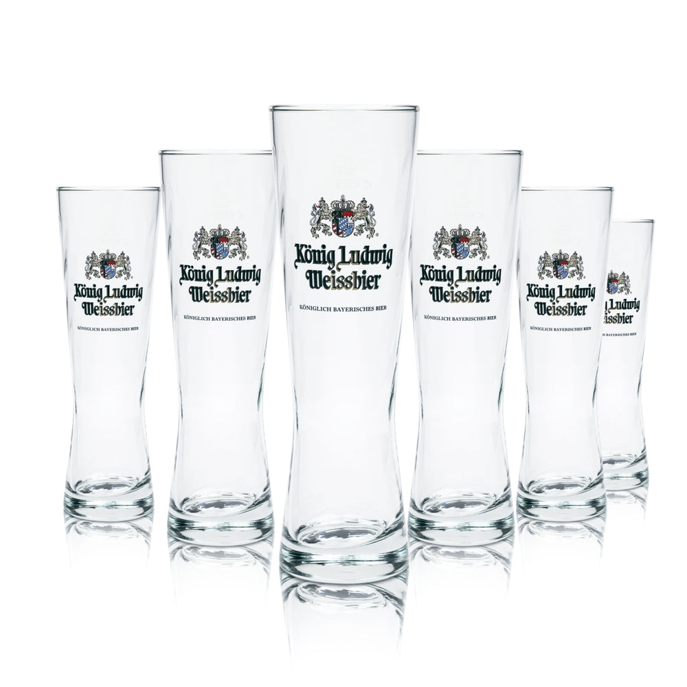 6x Szklanka do piwa King Ludwig 0,5l Weissbier Ekskluzywne piwo pszeniczne drożdżowe Bawaria
