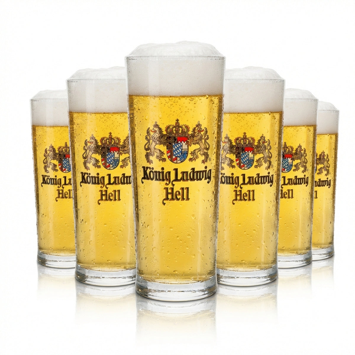 6x Szklanka do piwa King Ludwig 0,5l Willi Germania Sahm Goldrandn