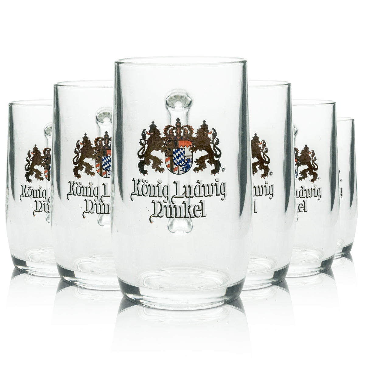 6x szklany dzbanek do piwa King Ludwig 0.5l ciemny Sahm