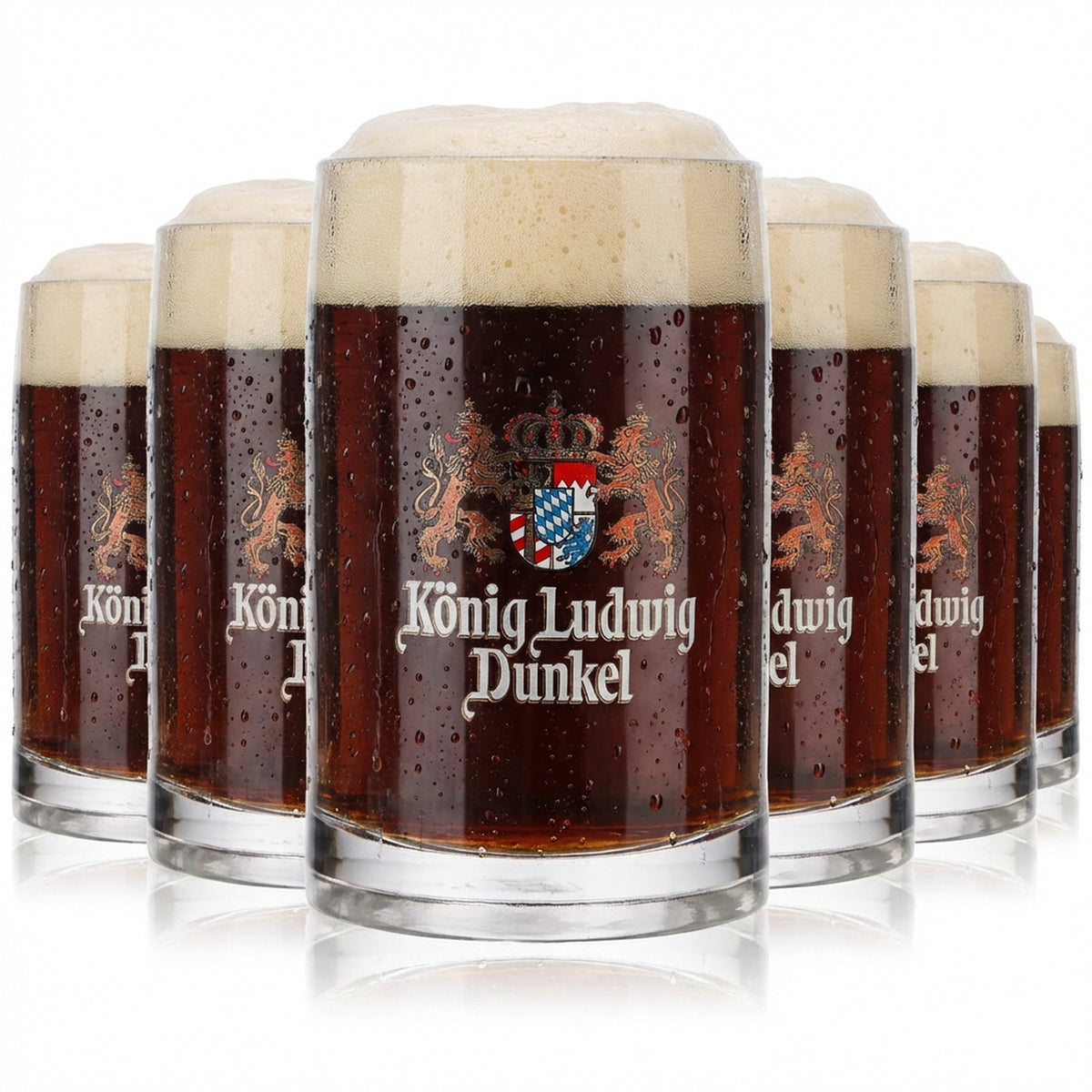 6x kufel do piwa König Ludwig Seidel 0,3 l, biały napis Rastal Glückauf