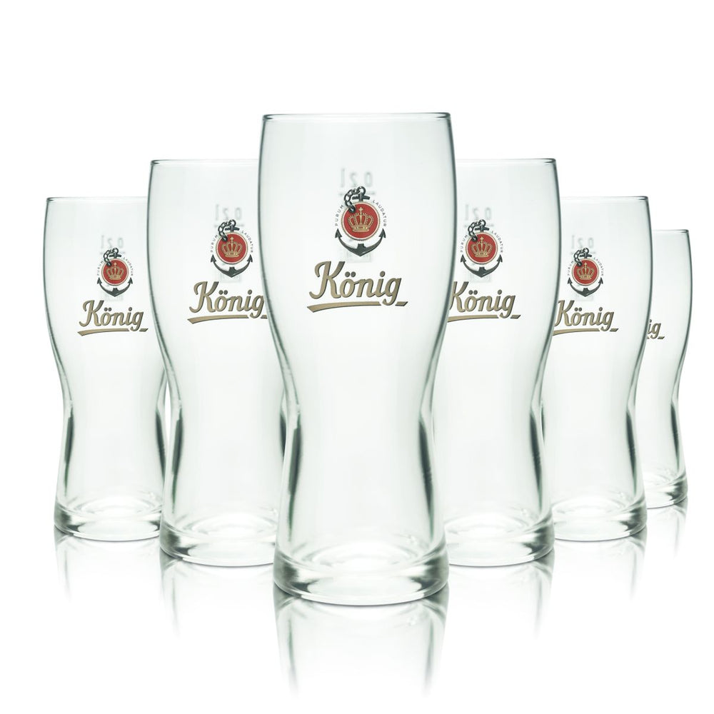 6x szklanka do piwa König Pilsener 0,2l zestaw szklanek do piwa Pilsner Browar Curve Cup