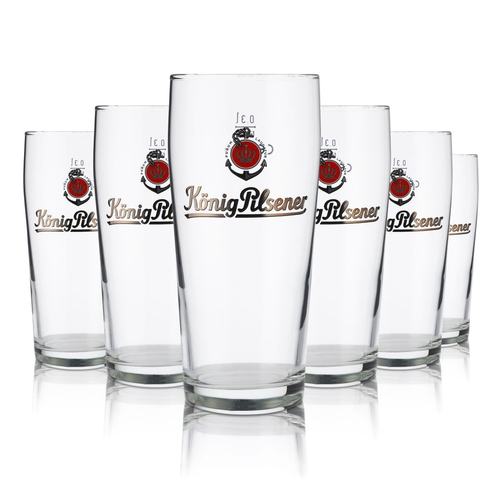 6x szklanka do piwa König Pilsener 0.3l Willi kufel zestaw szklanek browar gastro