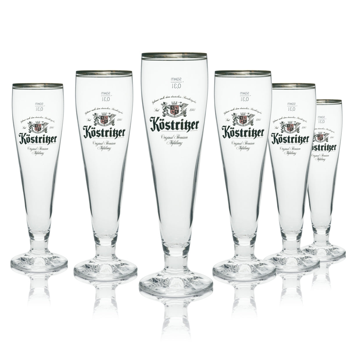 6x szklanka do piwa Köstritzer 0,3l puchar z herbem 1543