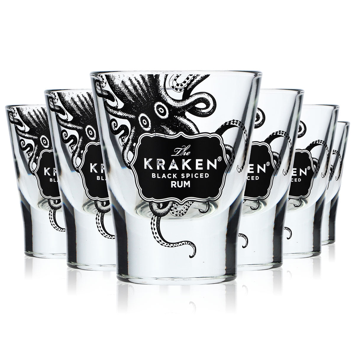 6 szklanek do rumu Kraken o pojemności 0,06 l: kieliszki, szklanki typu tumbler, szklanki do drinków długich, kieliszki koktajlowe (zestaw 6 sztuk)