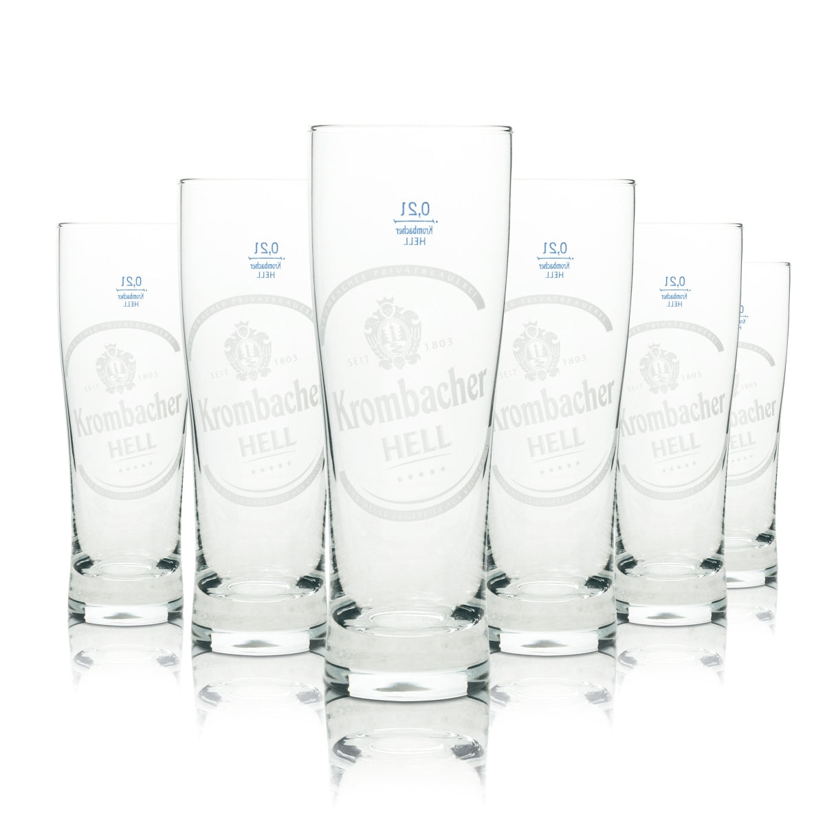 6x Szklanka do piwa Krombacher 0,2l Kufel Hell Sahm Willi Pils Szklanki do piwa browarniczego