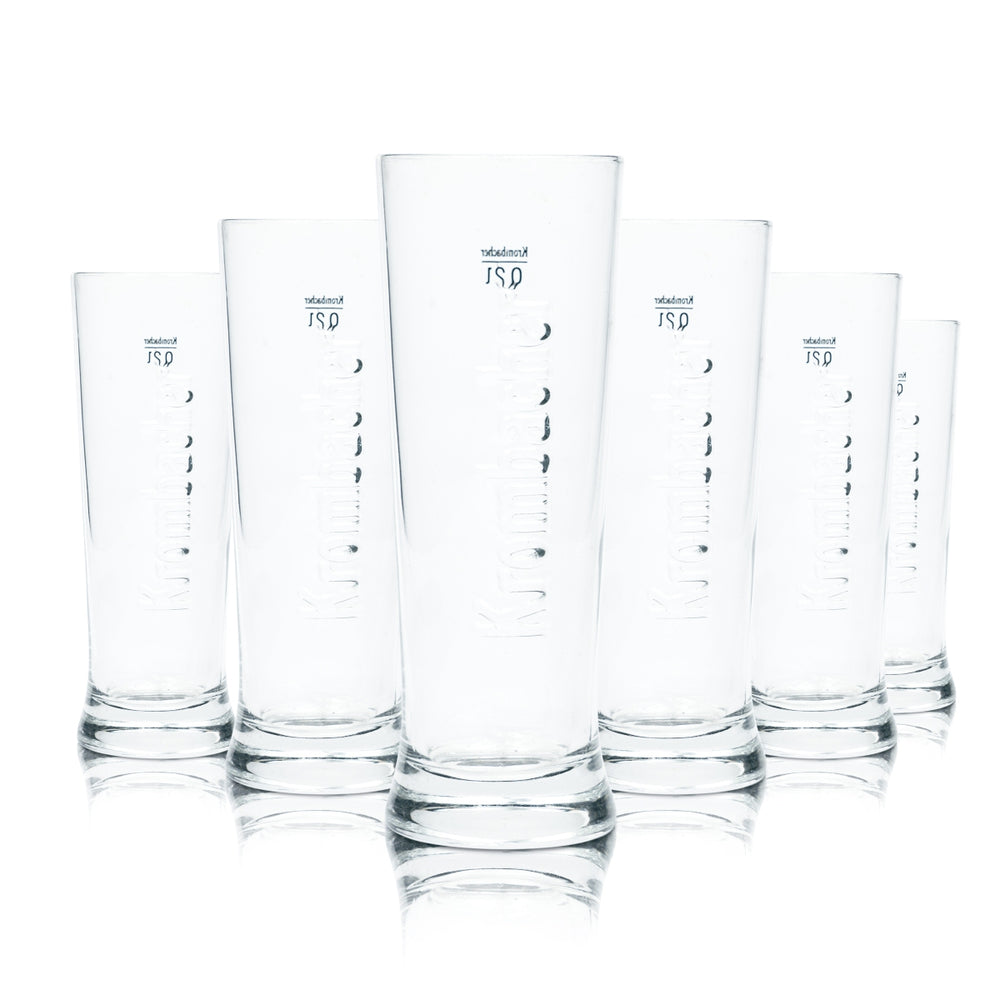6x Krombacher Beer Glass 0,2 l Becher Star Cup Sahm Relief Glasses Contour Brewery