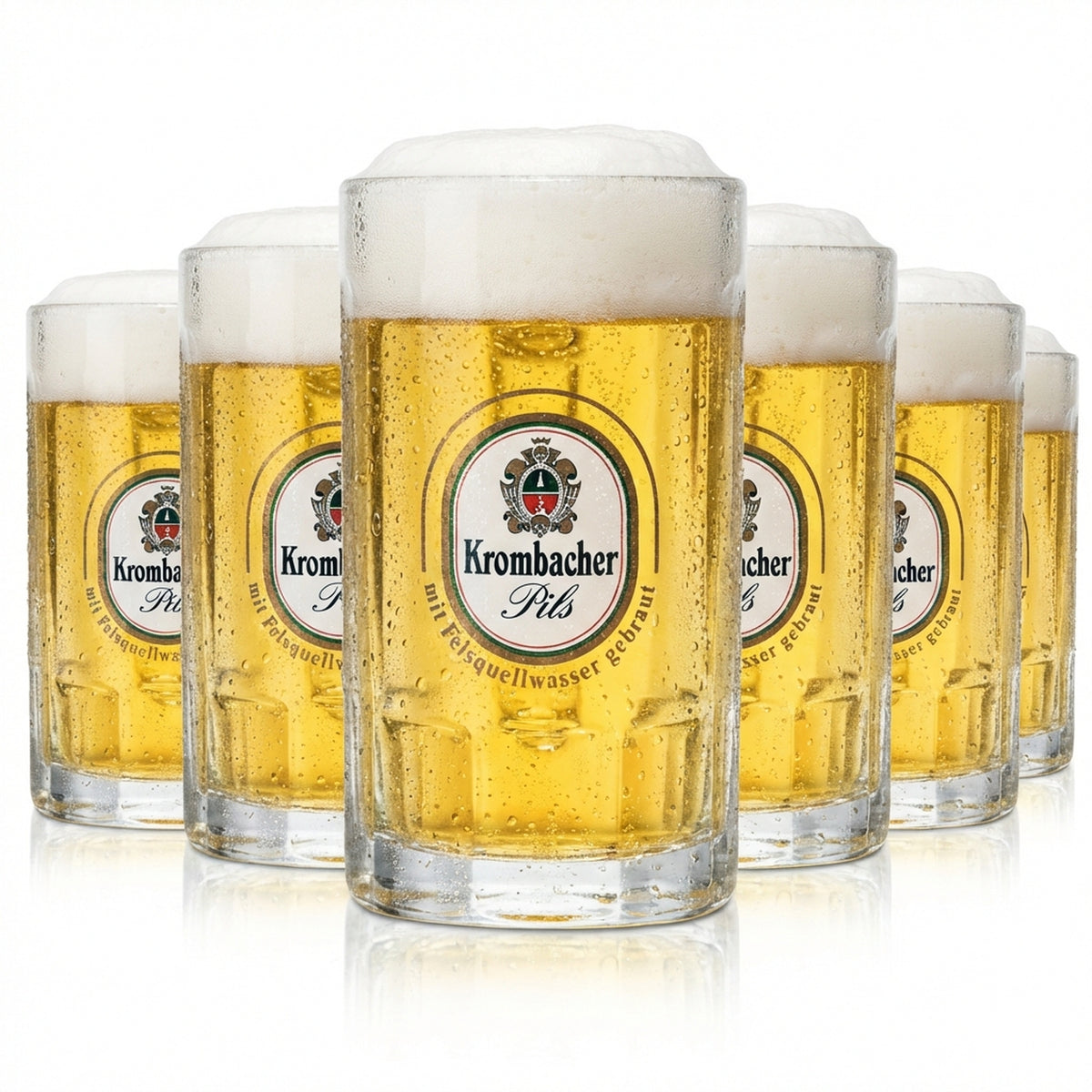 6x Krombacher szklanka do piwa 0.2l kufel Seidel szklanki reliefowe Gastro pub Pils