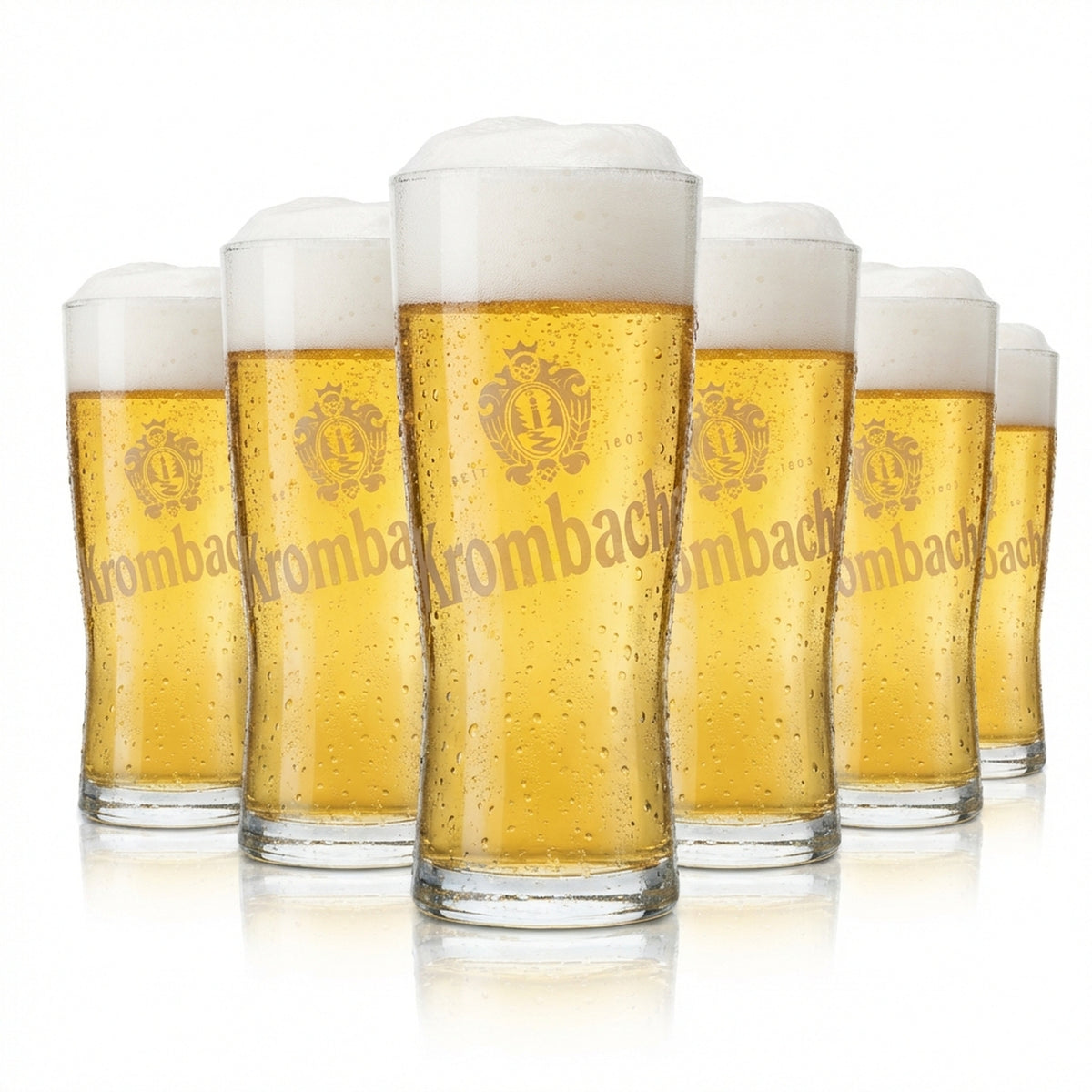 6x Krombacher Beer Glass 0,3l Mug Goblet Glasses Gastro Bar Pub Willi Beer