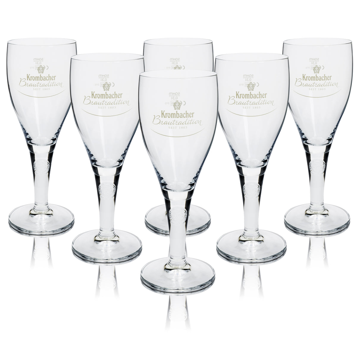 6x Krombacher Beer Glass 0,3 l Pokal Traditions Sahm – Widok 4