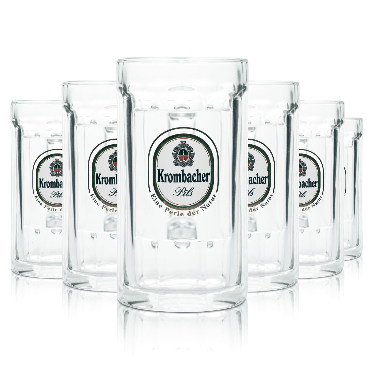 6x szkło Krombacher 0,4 litra kufel konturowy kufel do piwa szklanki Seidel browar Pils