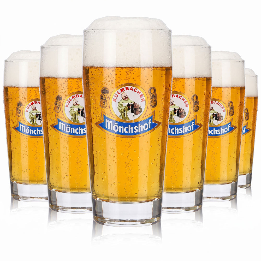 6 szklanek do piwa Kulmbacher Reichelbräu o pojemności 0,25 l, marky Mönchshof Ruhrglas (zestaw 6 sztuk)