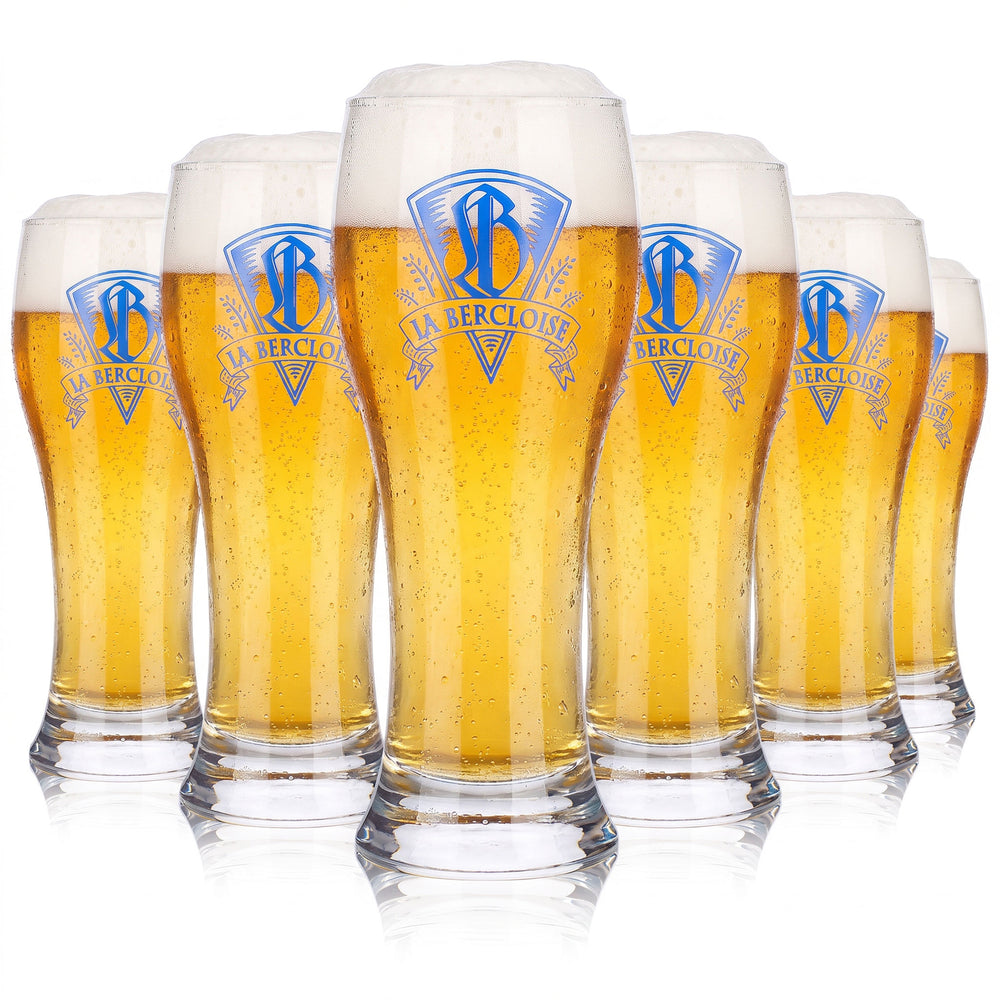 6 szklanek do piwa La Bercloise o pojemności 0,25 l, szklanki do piwa pszenicznego Durobor Brasserie (zestaw 6 sztuk)