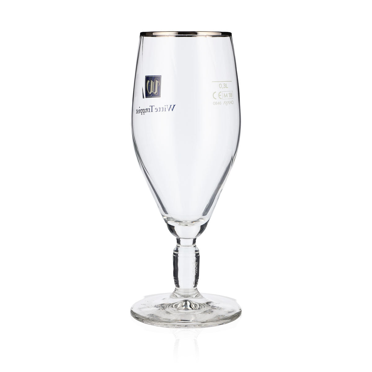 6x szklanka do piwa La Trappe 0,3 l Szklanki do piwa Relief na nóżce Puchar Złota obwódka – Widok 4
