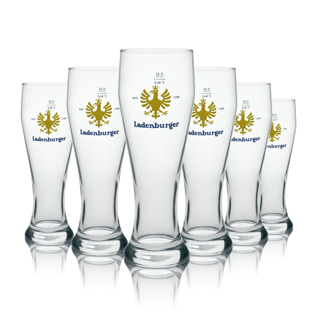 6x Ladenburger szklanka do piwa pszenicznego 0,5l