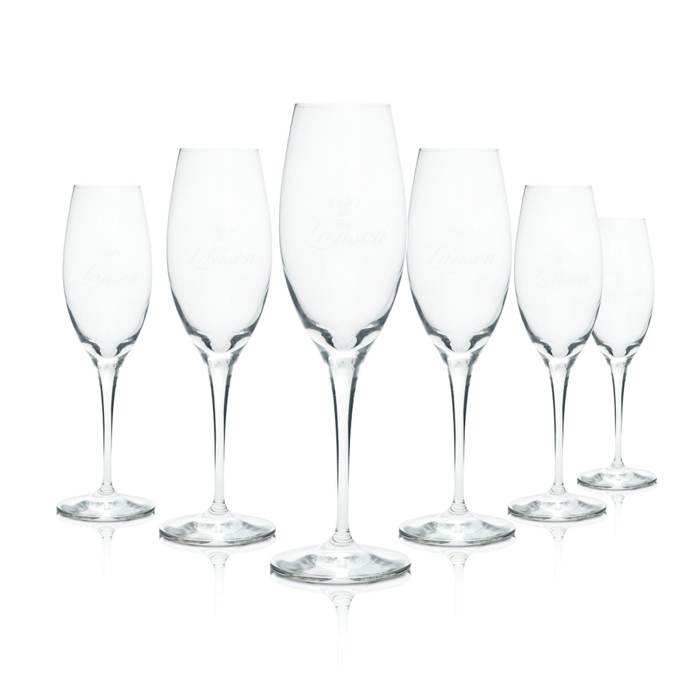 6x Lanson szkło 0,1l szampan flet kieliszki kielichy gastro wino musujące secco bar