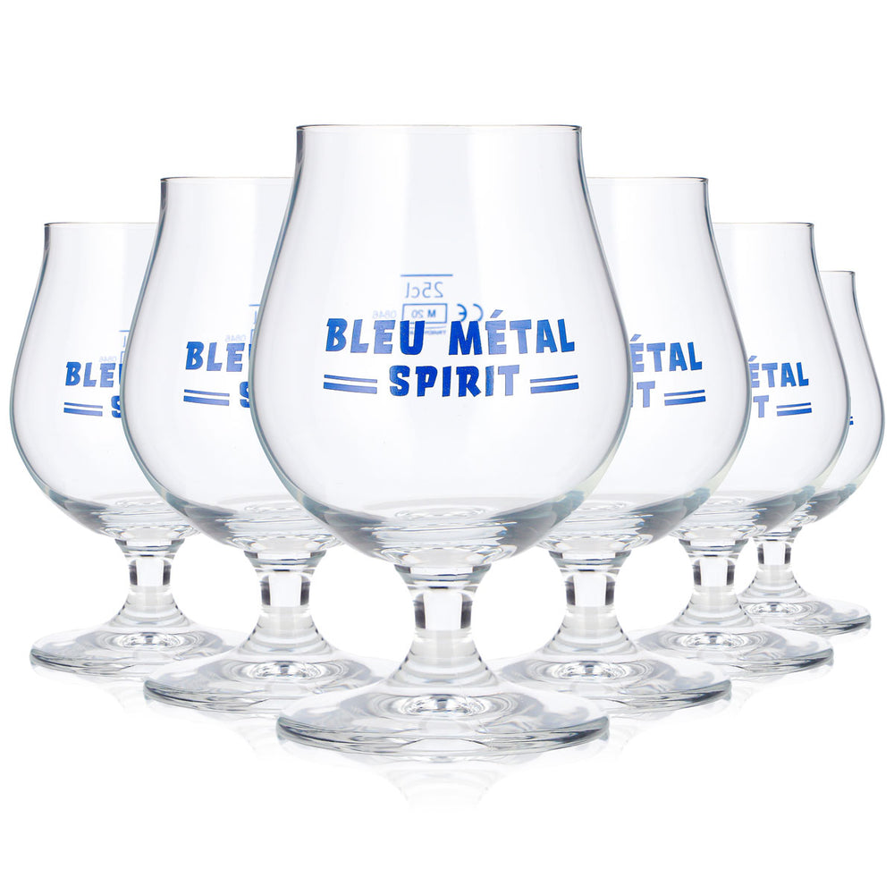 6 szklanek do piwa Le Rouget de Lisle o pojemności 0,25 l, model „Pokal Bleu Métal Spirit” (zestaw 6 sztuk)