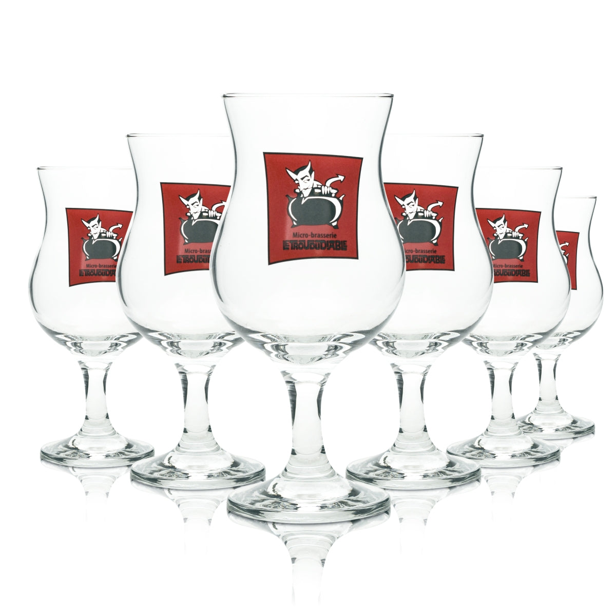6x Le Trou du Diable Szklanka do piwa 0,38l Goblet Micro Brasserie Craft Beer Glasses Tulip