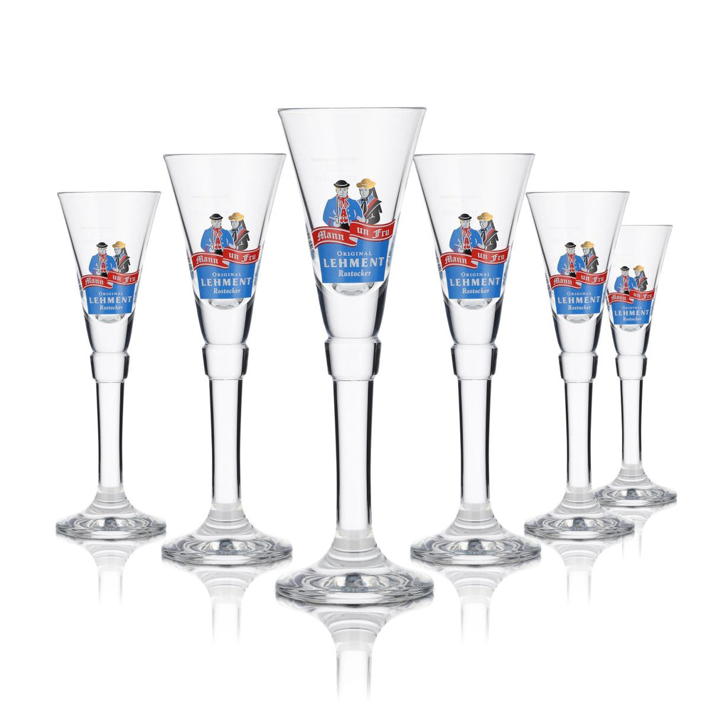 6x Lehment Szklanka 2 cl Kieliszek do sznapsa Kieliszek na nóżce Kieliszek do akwawitu Zestaw szklanek Rostock