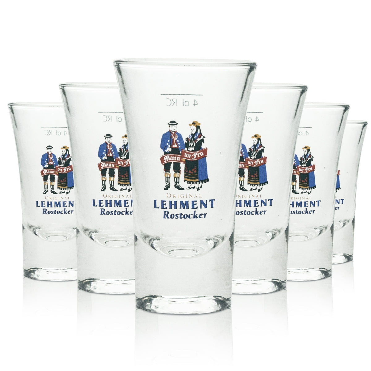 6x Lehment schnapps glass shot mężczyzna i kobieta 4cl