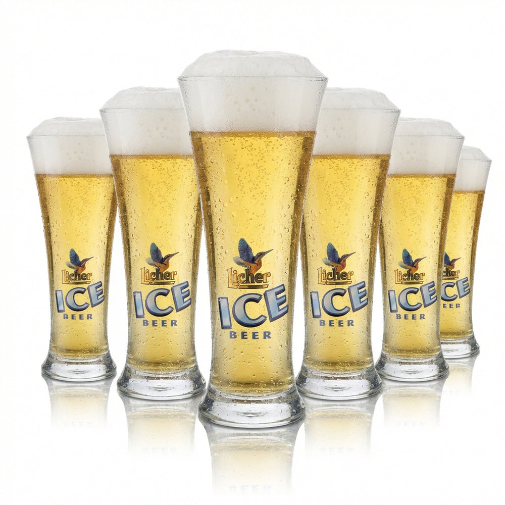 6x szklanka do piwa Licher 0,2 l Pokal Ice Beer Luminarc Martiguess zestaw szklanek Browar