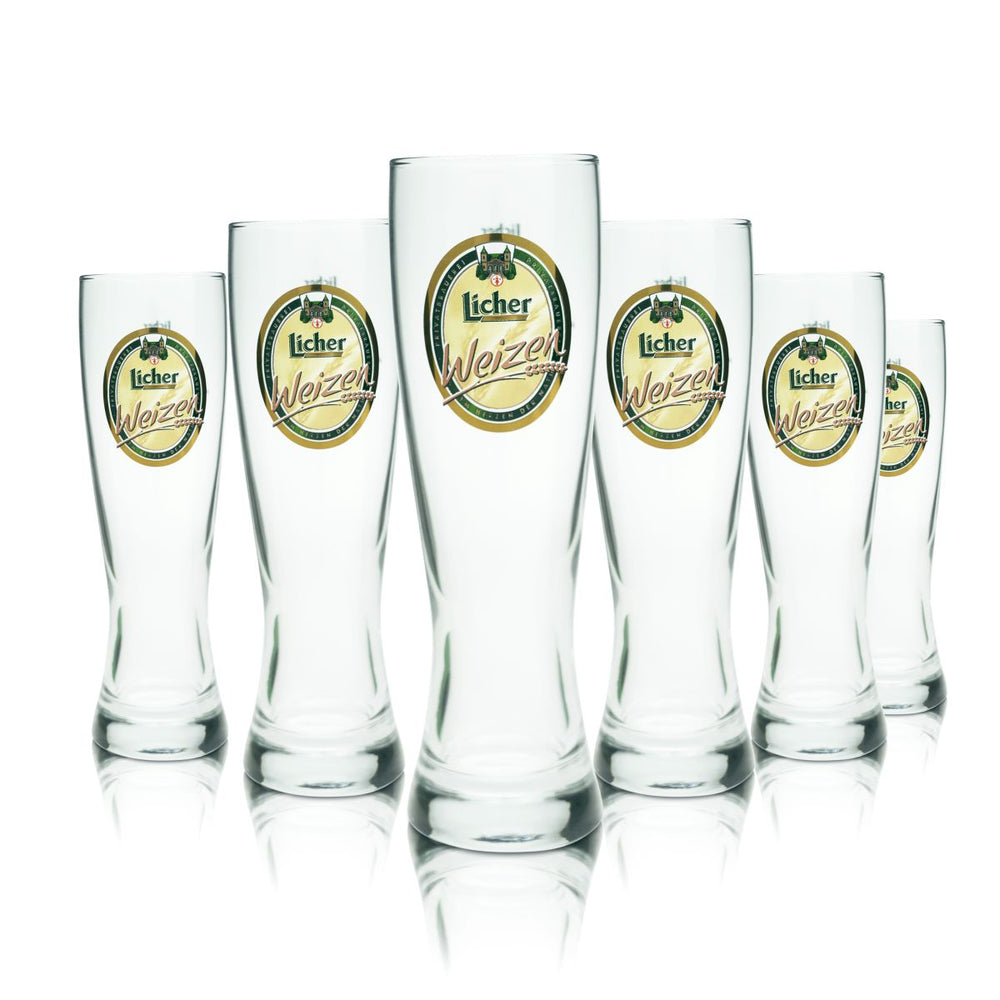 6x szklanka do piwa Licher 0,3 l Szklanka do piwa pszenicznego Hefeweizen Zestaw szklanek Browar Gastro Dąb