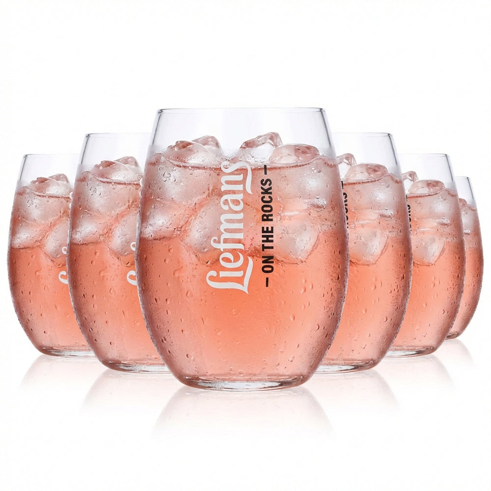 6x szklanki do piwa Liefmans 0,43 l, szklanki z wybrzuszeniem, logo pionowe, On the Rocks